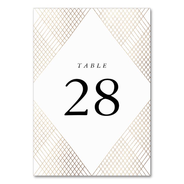 Numéro De Table Mariage Diamond Géométrique White Gold Gatsby (Par défaut)