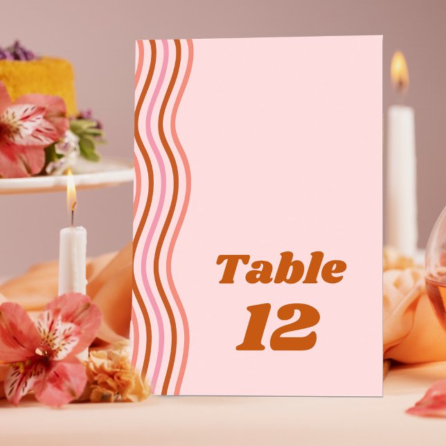 Numéro De Table Mariage Disco Super Red Pink Orange (Créateur téléchargé)