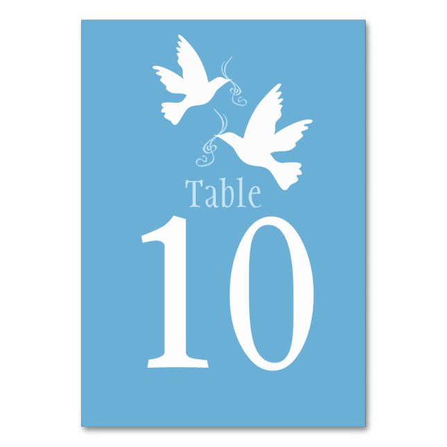 Numéro De Table Mariage d'oiseau de colombes blanches numéro de ta (Dos)