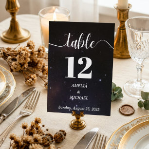 Numéro De Table Mariage Élégance Moderne Tachetée Noir et Blanc 