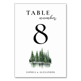 Numéro De Table Mariage élégant dans la forêt d'hiver