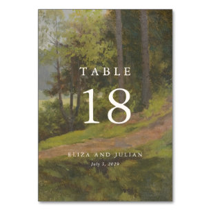 Numéro De Table Mariage Élégant en Forêt Rustique