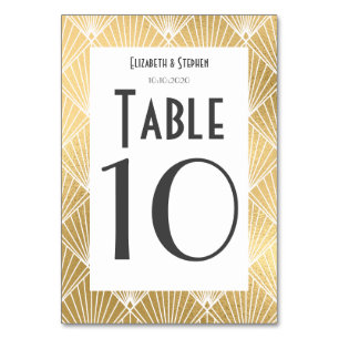Numéro De Table Mariage Élégant Gatsby Art Déco des Années 1920