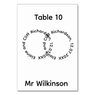 Numéro De Table Mariage Élégant, Noms, Nom de l'invité,