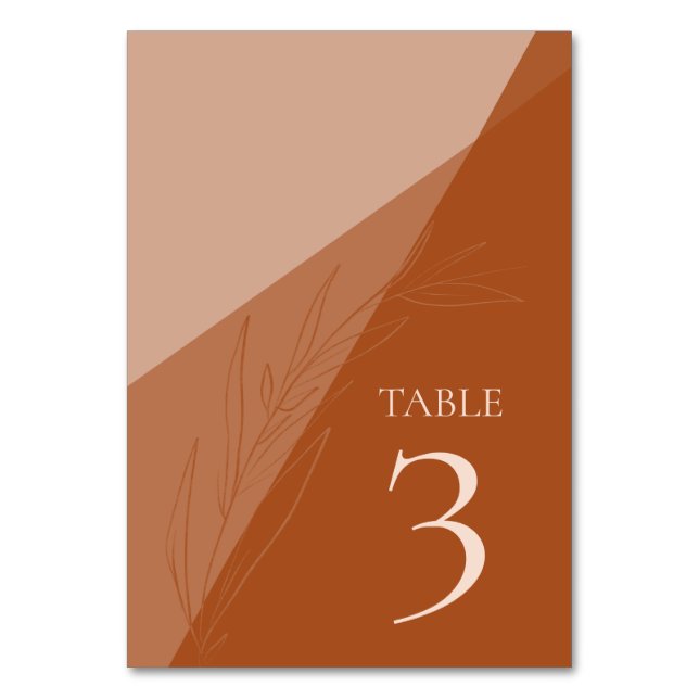 Numéro De Table Mariage Elegant Terra Cotta (Par défaut)