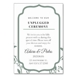 Numéro De Table Mariage élégant vert et blanc
