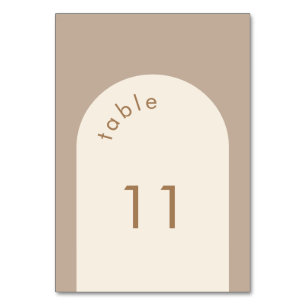 Numéro De Table Mariage en arc beige de sable géométrique minimali