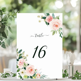 Numéro De Table Mariage en fleur rose