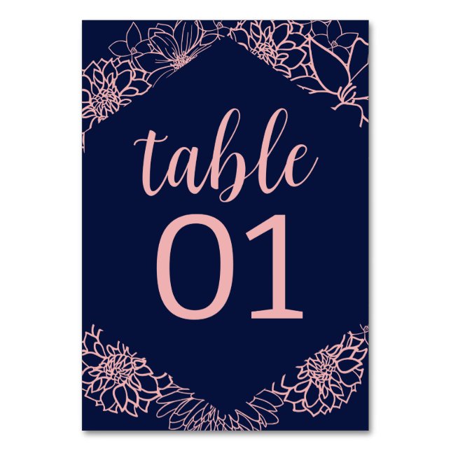 Numéro De Table Mariage en silhouette rose (Par défaut)