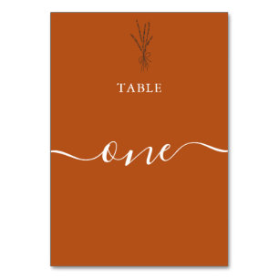 Numéro De Table Mariage en terre cuite simple et moderne