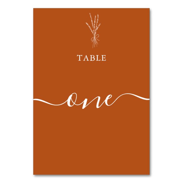 Numéro De Table Mariage en terre cuite simple et moderne (Par défaut)