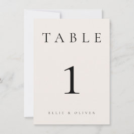 Numéro de table Mariage/événement beige