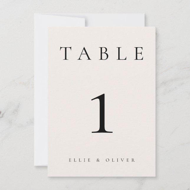Numéro de table Mariage/événement beige (Devant)