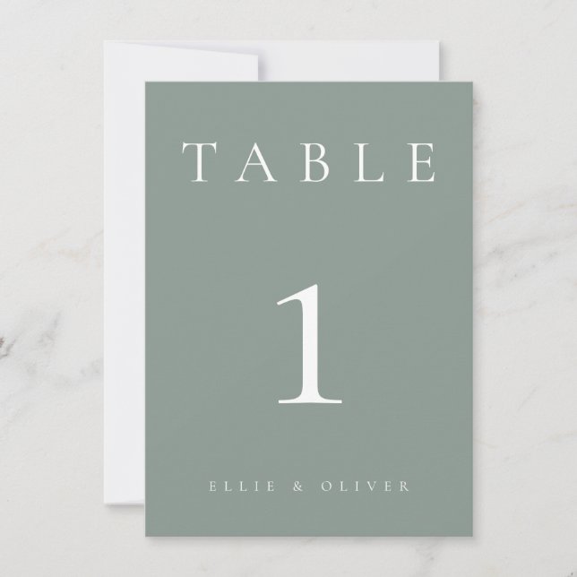 Numéro de table Mariage/événement Sage Green (Devant)