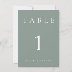 Numéro de table Mariage/événement Sage Green