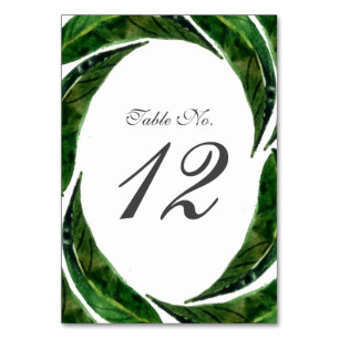 Numéro De Table Mariage Feuille moderne Bold Tropical Sombre