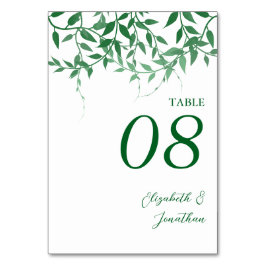 Numéro De Table Mariage Feuille rustique