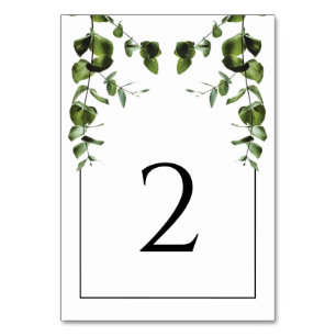 Numéro De Table Mariage Feuille rustique Eucalyptus