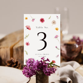 Numéro De Table Mariage fleur sauvage