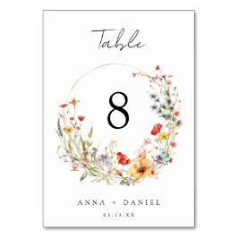 Numéro De Table Mariage Fleur sauvage