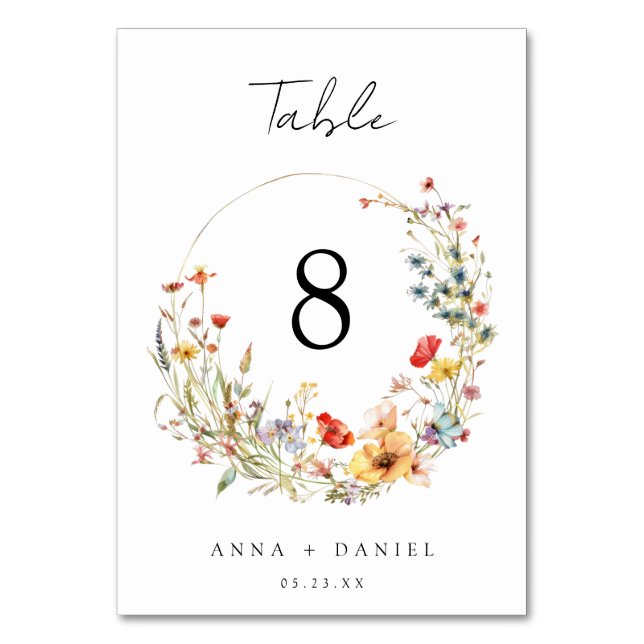 Numéro De Table Mariage Fleur sauvage (Par défaut)