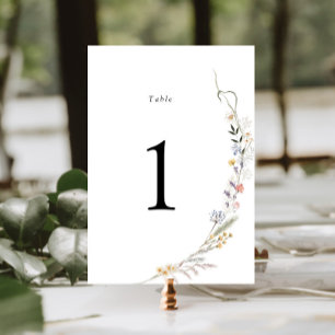 Numéro De Table Mariage Fleur sauvage de terre