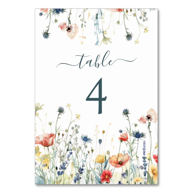 Numéro De Table Mariage Fleur sauvage dynamique (Par défaut)