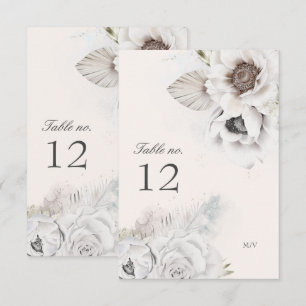 numéro de table mariage fleuri élégant romantique