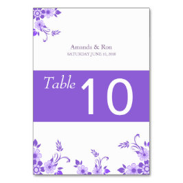 Numéro De Table Mariage fleuri violet