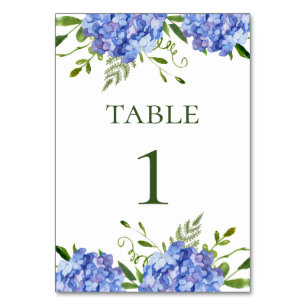 Numéro De Table Mariage floral aux hortensias bleus LGBTQ