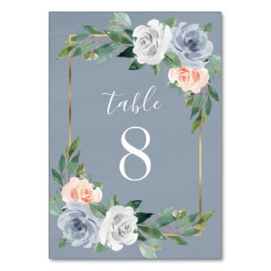 Numéro De Table Mariage floral bleu-bleu-bleu-blanc rose-rose