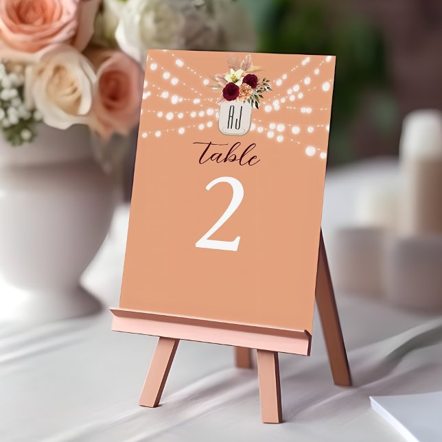 Numéro De Table Mariage Floral Bohème (Créateur téléchargé)