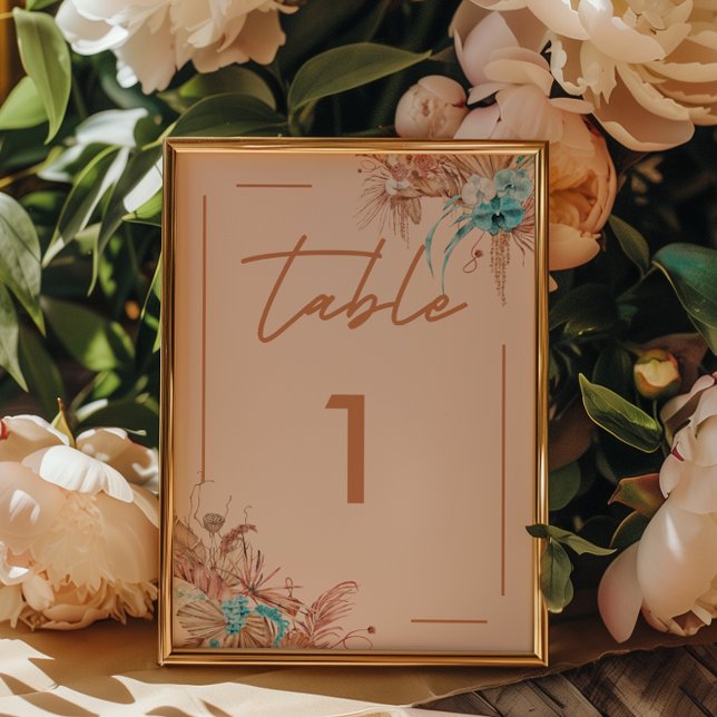 Numéro De Table Mariage floral Boho moderne (Créateur téléchargé)