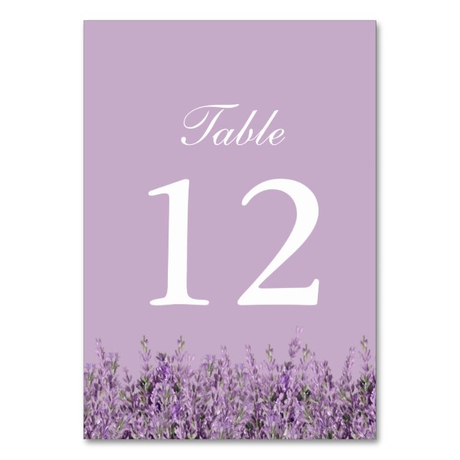 Numéro De Table Mariage floral de lavande violette numéros de tabl (Par défaut)