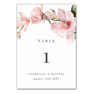 Numéro De Table Mariage floral délicat