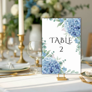 Numéro De Table Mariage Floral d'Hortensia Bleu