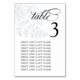 Numéro De Table Mariage floral géométrique bleu Dusty