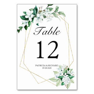Numéro De Table Mariage Floral Géométrique de Verdure
