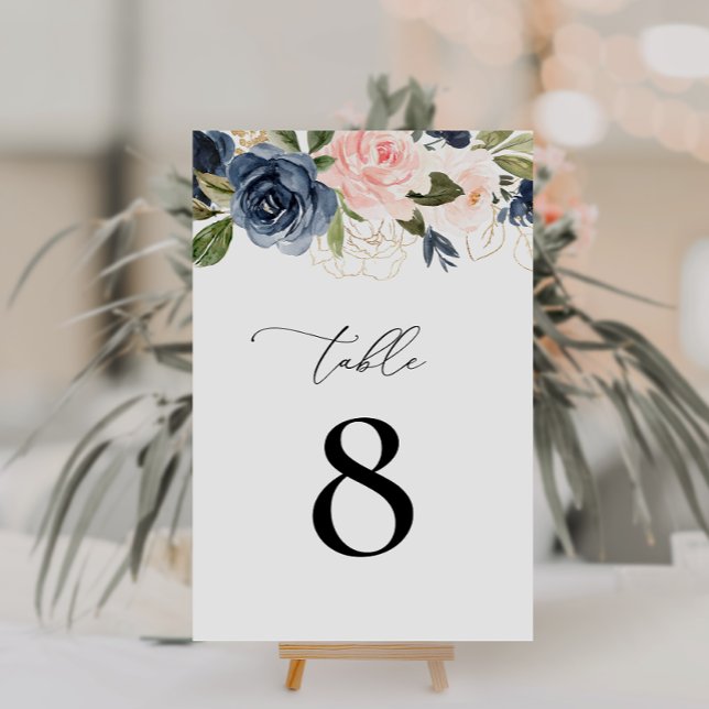 Numéro De Table mariage floral marine et roux (Créateur téléchargé)