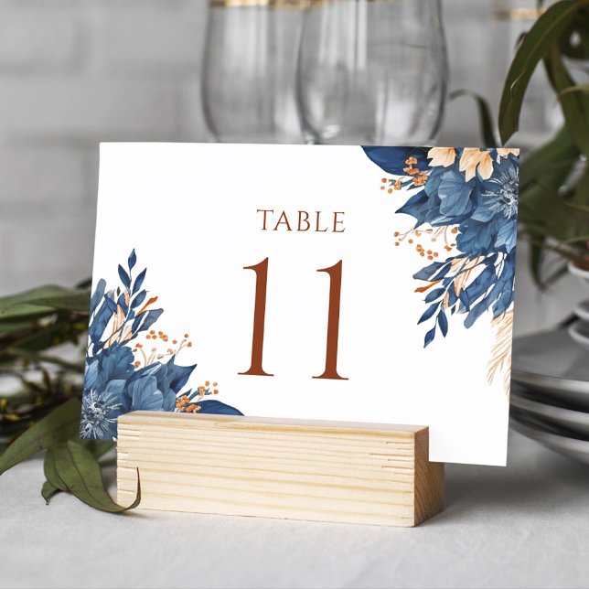 Numéro De Table Mariage floral moderne élégant (Modern Elegant Floral Botanical Wedding Table Number)