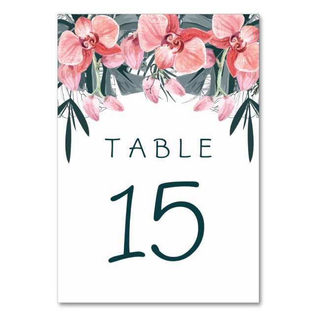 Numéro De Table Mariage floral tropical (Par défaut)