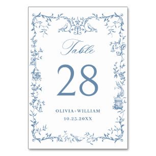 Numéro De Table Mariage Floral Victorian Ornate Dusty