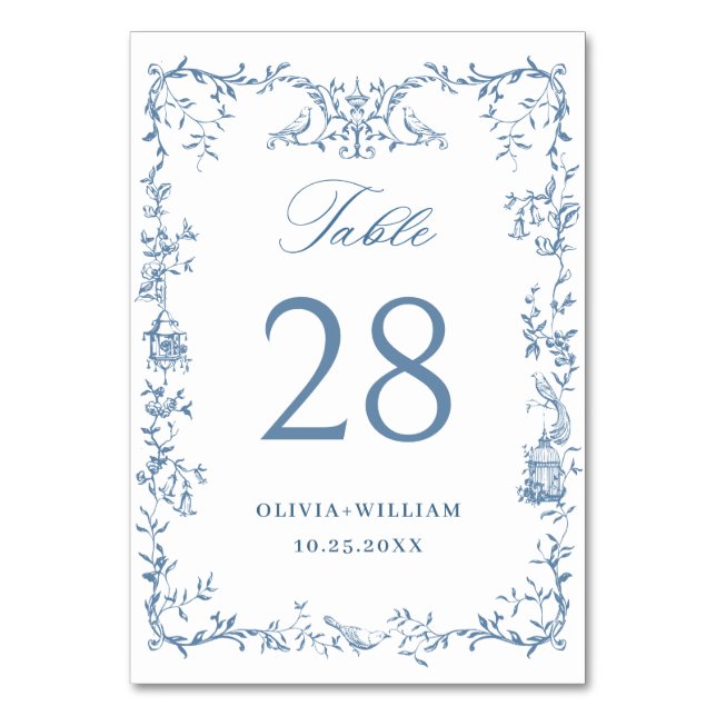 Numéro De Table Mariage Floral Victorian Ornate Dusty (Par défaut)