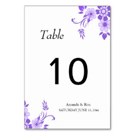 Numéro De Table Mariage floral violet