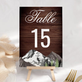 Numéro De Table Mariage forestier rustique de Wood Mountain