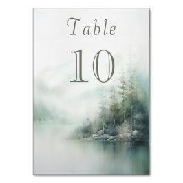 Numéro De Table Mariage forestier vert bruyant