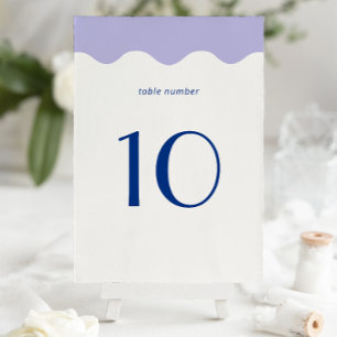 Numéro De Table Mariage frontalier de la saint-bascule bleu et lav