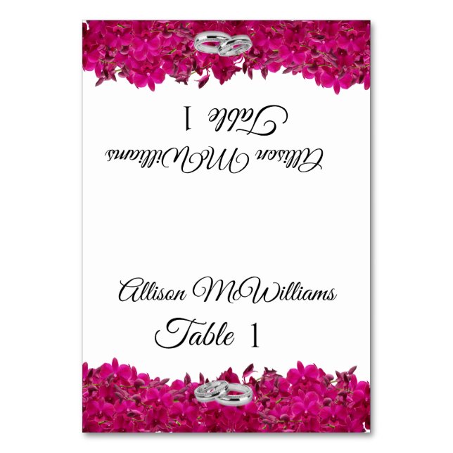Numéro De Table Mariage-Fuchsia Orchidées Blanc (Par défaut)
