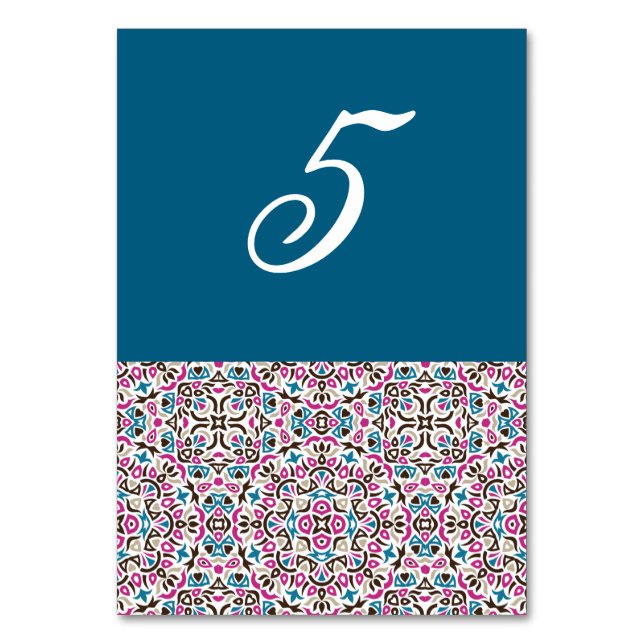 Numéro De Table Mariage géométrique en treillis marocain (Dos)