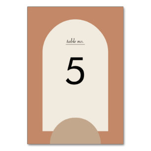 Numéro De Table Mariage géométrique moderne en terre cuite Sand Bo
